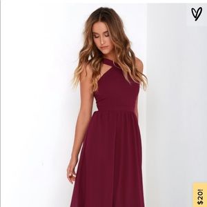 Air of romance burgundy maxi dress